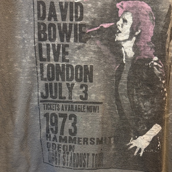 David Bowie Fifth Sun Burnout Graphic Tee | 1973 Hammersmith Odeon Vintage Style - Picture 5 of 9